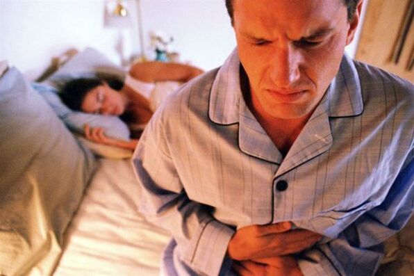 Abdominal pain with prostatitis