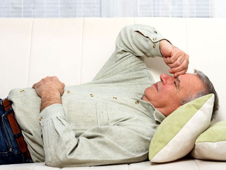 A man suffers from complications of prostatitis
